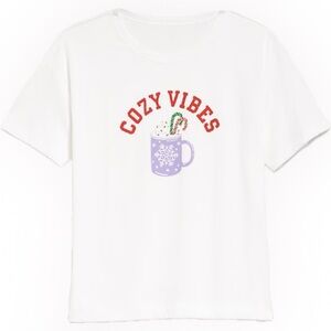 Old Navy Women’s White Cozy Vibes Short Sleeve Tee